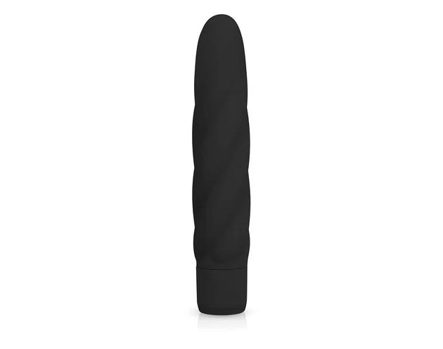 Easytoys Power Vibe - csavart szilikon rúd vibrátor (fekete)