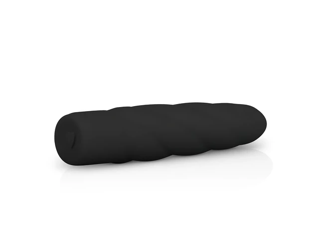 Easytoys Power Vibe - csavart szilikon rúd vibrátor (fekete)