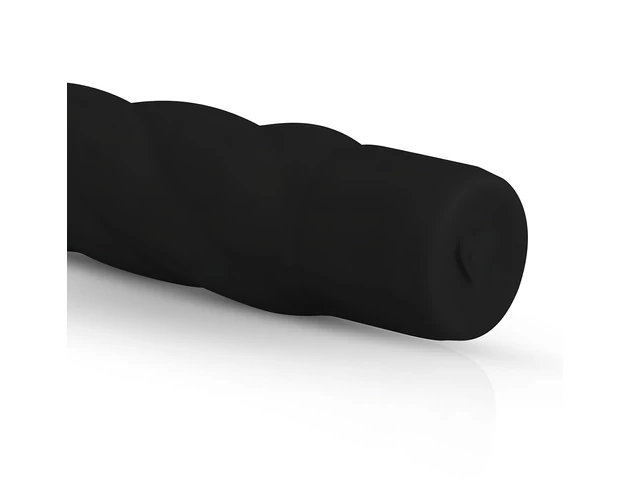 Easytoys Power Vibe - csavart szilikon rúd vibrátor (fekete)
