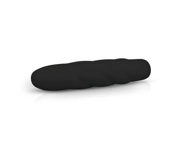 Easytoys Power Vibe - csavart szilikon rúd vibrátor (fekete)