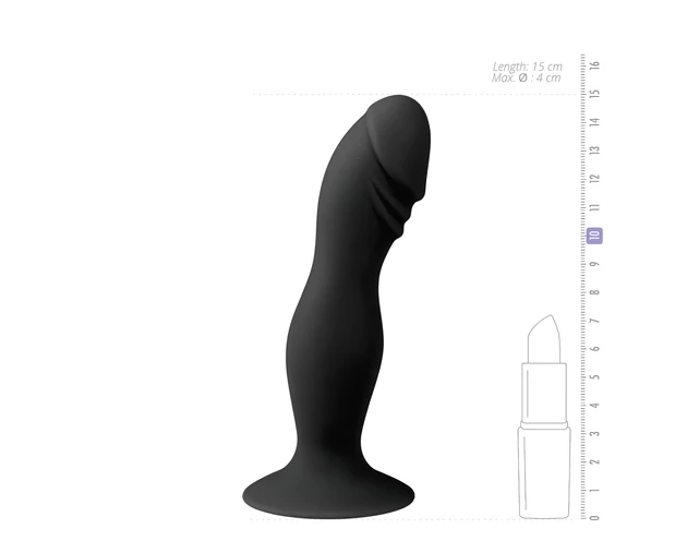 Easytoys - makkos, tapadókorongos dildó (fekete)