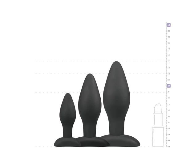 Easytoys Rocket - anál plug szett - fekete (3 részes)