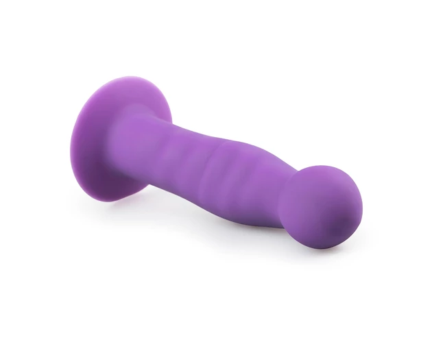Easytoys - hullámos, tapadókorongos dildó (lila)