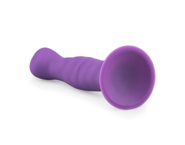 Easytoys - hullámos, tapadókorongos dildó (lila)