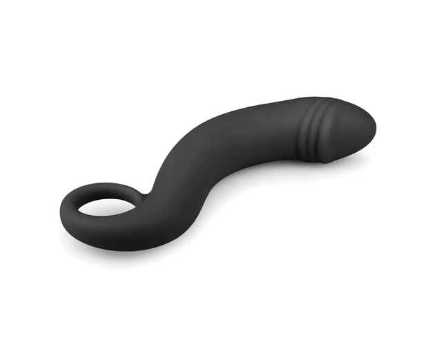 EasyToys Curved Dong - szilikon anál dildó (fekete)
