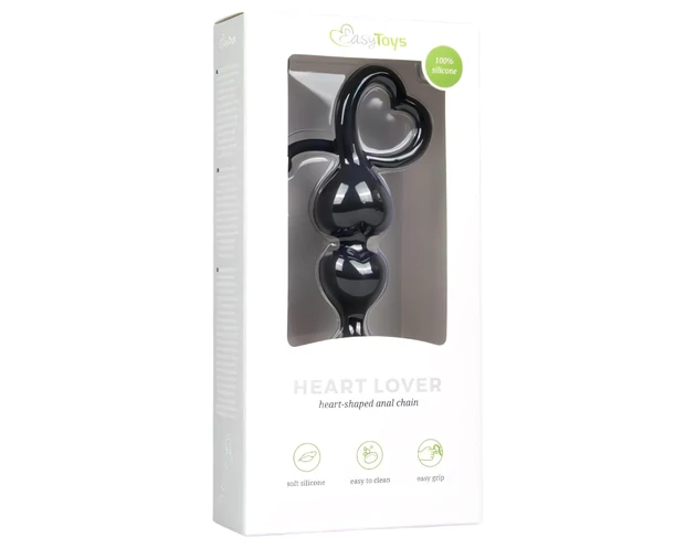 EasyToys - gyöngyös anál dildó (fekete)