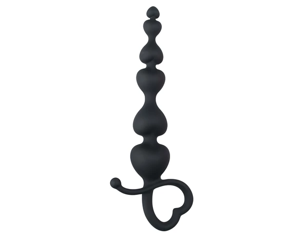 EasyToys - gyöngyös anál dildó (fekete)