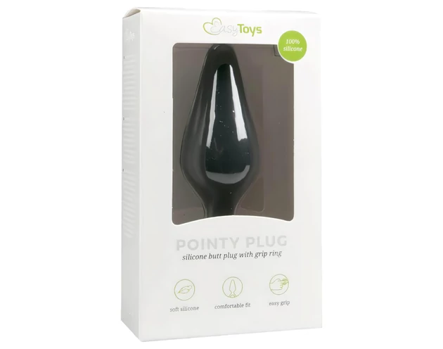 Easytoys Pointy Plug S - anál plug (fekete) - kicsi