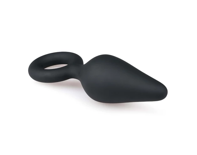 Easytoys Pointy Plug - gyűrűs anál plug - közepes (fekete)