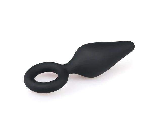 Easytoys Pointy Plug - gyűrűs anál plug - közepes (fekete)