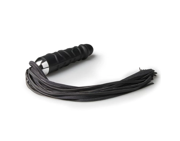 Easytoys Flogger - korbács és szilikon dildó egyben (fekete)