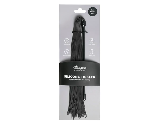 Easytoys Tickler - csípős szilikon korbács (fekete)