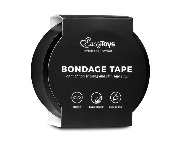 Easytoys Tape - bondage szalag - fekete (20m)