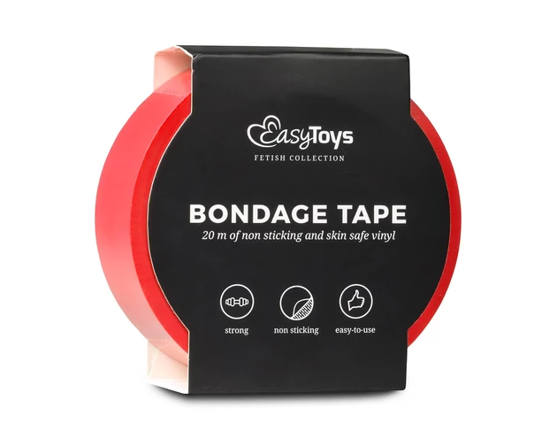 Easytoys Tape - bondage szalag - piros (20m)