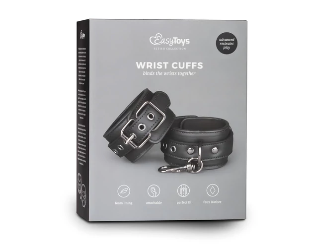 Easytoys - műbőr bilincs (fekete)