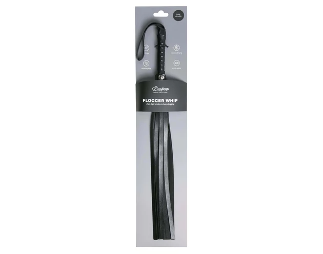 Easytoys Flogger - puha műbőr korbács (fekete)