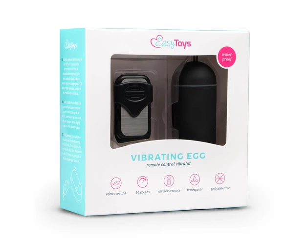 Easytoys - távirányítós vibrációs tojás (fekete)
