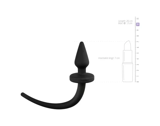 Easytoys Dog Tail - anál dildó (fekete)
