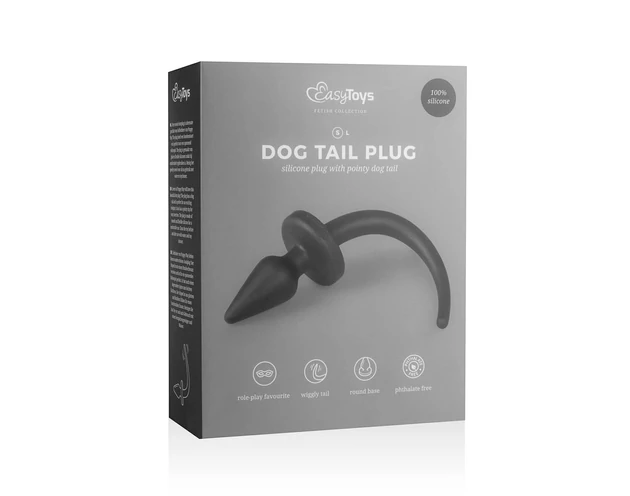 Easytoys Dog Tail - anál dildó (fekete)