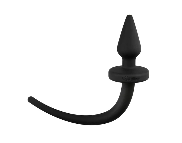 Easytoys Dog Tail - anál dildó (fekete)