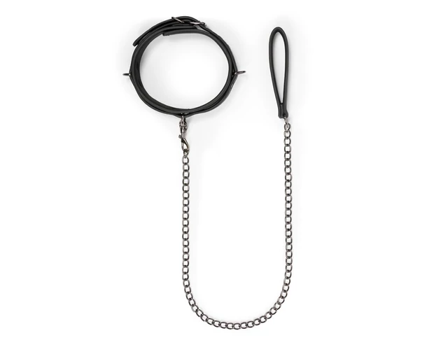 Easytoys - fétis nyakörv és póráz (fekete)