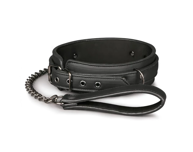 Easytoys - fétis nyakörv és póráz (fekete)