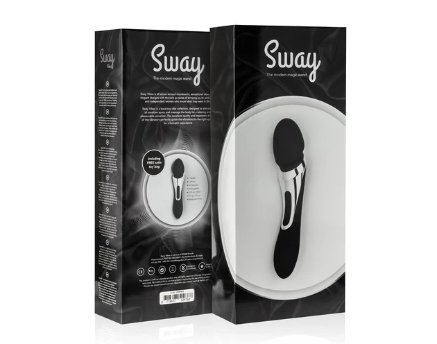 Sway No.1 Wand - akkus, 2in1 masszírozó vibrátor (fekete)