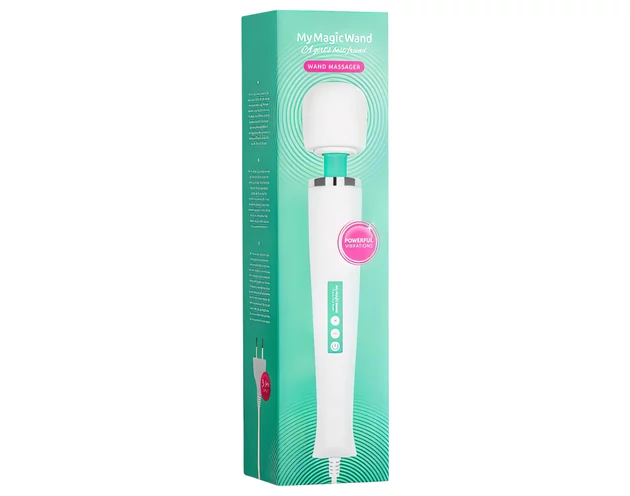 MyMagicWand - erős masszírozó vibrátor (fehér-türkiz)