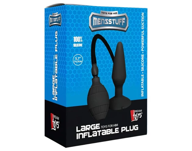 MenzStuff L - pumpálható anál plug - fekete (nagy)