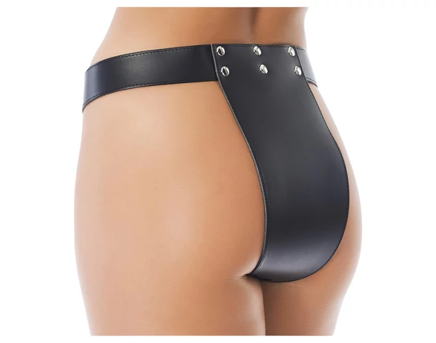 Rimba - nyitott bőr erényöv (fekete)