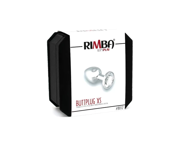 Rimba XS - átlátszó köves, fém anál plug (ezüst)