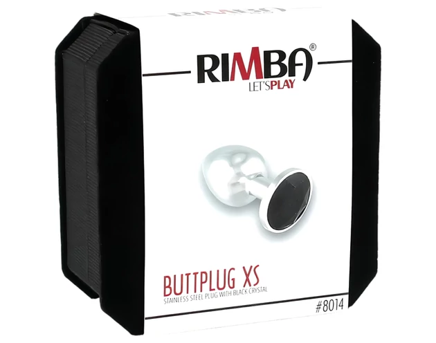 Rimba XS - fekete köves, fém anál plug (ezüst)