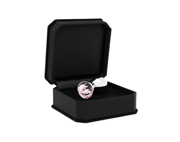 Rimba XS - pink köves, fém anál plug (ezüst)