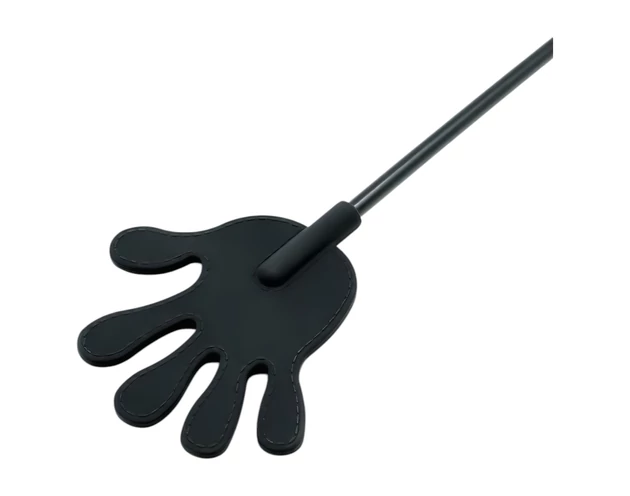 Rimba - szilikon lovaglópálca kezecskével - 40cm (fekete)