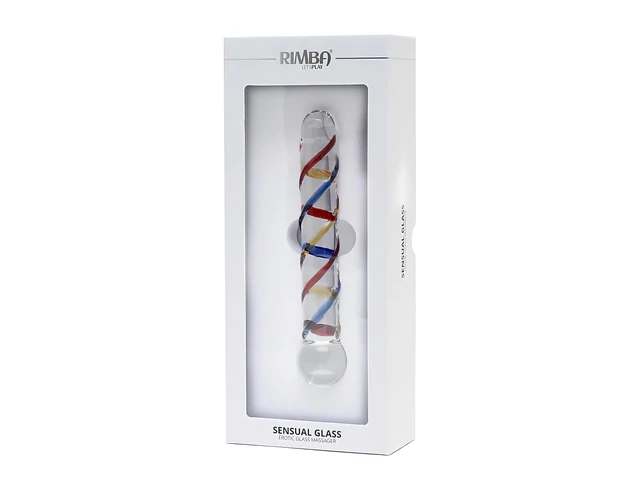 Rimba Rachella - dupla üveg dildó (átlátszó - színes)