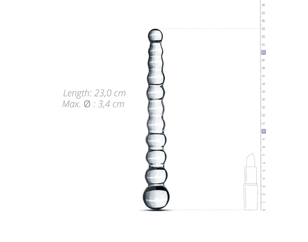 Gildo Glass No. 20 - gyöngyös üveg dildó (átlátszó)