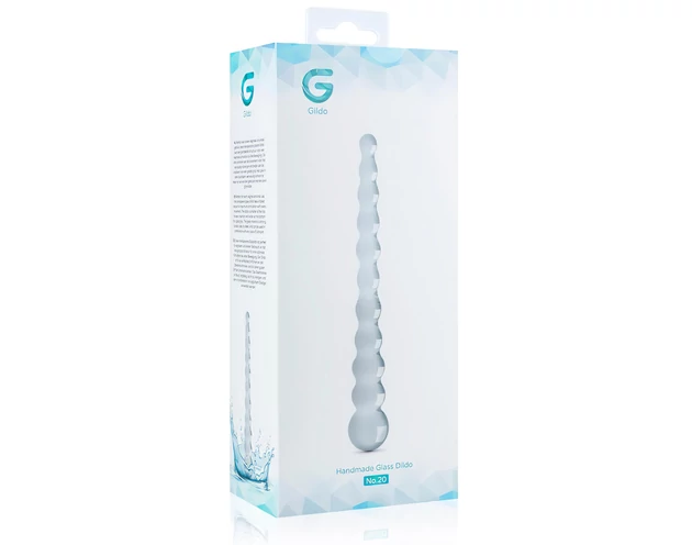 Gildo Glass No. 20 - gyöngyös üveg dildó (átlátszó)