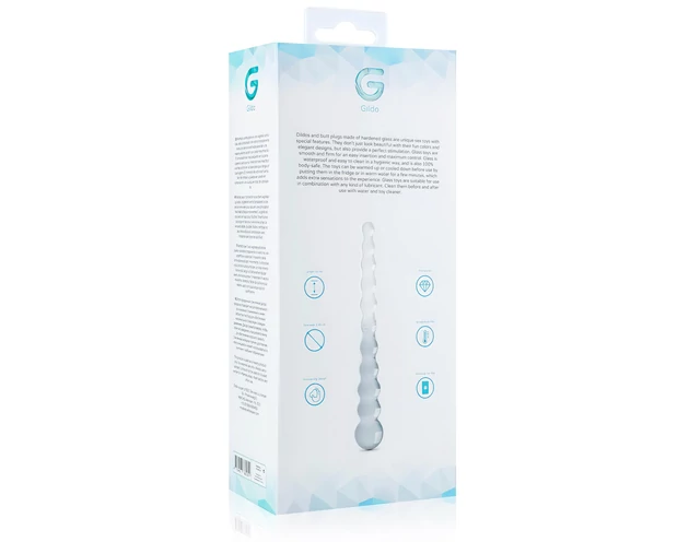 Gildo Glass No. 20 - gyöngyös üveg dildó (átlátszó)