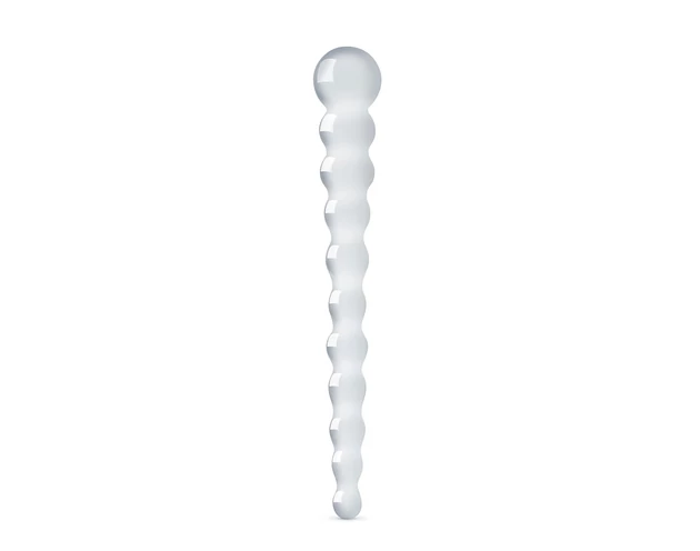 Gildo Glass No. 20 - gyöngyös üveg dildó (átlátszó)