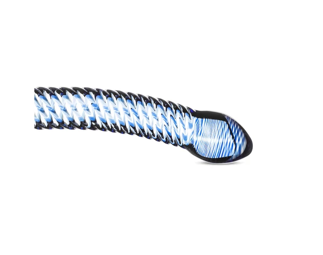 Gildo Glass No. 5 - spirál üveg dildó (átlátszó-kék)