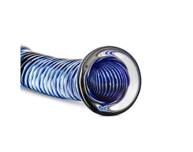 Gildo Glass No. 5 - spirál üveg dildó (átlátszó-kék)