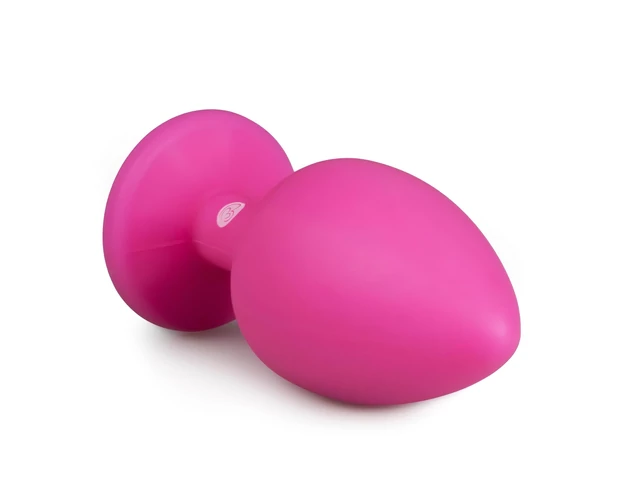 Easytoys Diamond - fehér köves anál plug (nagy) - pink