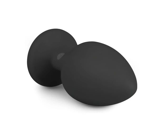 Easytoys Diamond - fehér köves anál plug (nagy) - fekete