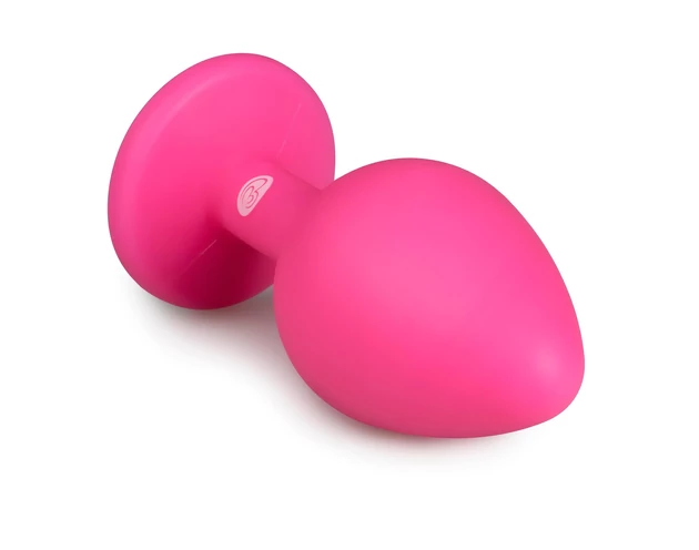 Easytoys Diamond - fehér köves anál plug (közepes) - pink