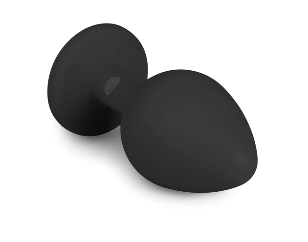 Easytoys Diamond - fehér köves anál plug (közepes) - fekete