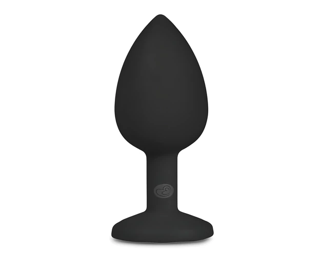 Easytoys Diamond - fehér köves anál plug (kicsi) - fekete