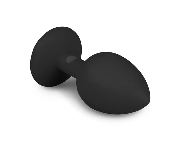 Easytoys Diamond - fehér köves anál plug (kicsi) - fekete