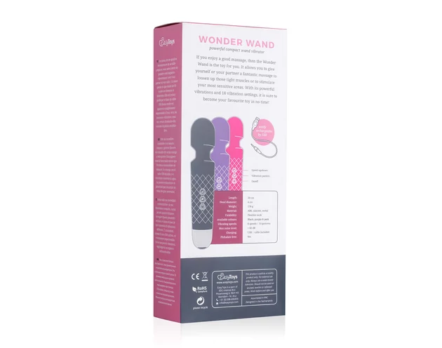 EasyToys Mini Wand - akkus masszírozó vibrátor (fekete)
