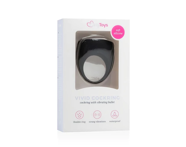 Easytoys - vibrációs péniszgyűrű (fekete)