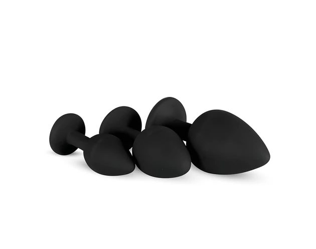 Easytoys Diamond - anál plug szett (fekete)